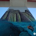 Fotografía de una de las pinturas murales del Puente 25 de Abril, tomada por Antoaneta Roman y cedida a sieteLisboas.